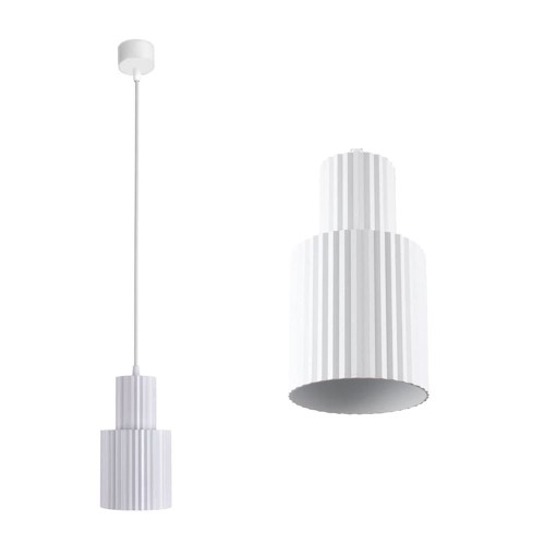 Lampa wisząca Tokio 1 biała karbowana struktura Light Prestige