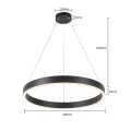 Lampa wisząca śr. 60cm MIDWAY Triangle LP-033/1P S BK Triangle Light Prestige