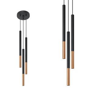 Lampa wisząca MOZAICA 3P czarny/miedź SL.0890 SOLLUX