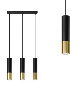 Lampa wisząca LOOPEZ 3L czarny/złoty SL.0954 SOLLUX