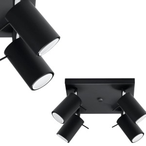 Plafon RING 4 Czarny SL.0094 SOLLUX