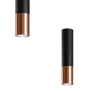 Plafon LOOPEZ czarny/miedź SL.0945 SOLLUX