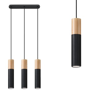 Lampa wisząca PABLO 3 czarna SL.0634 SOLLUX