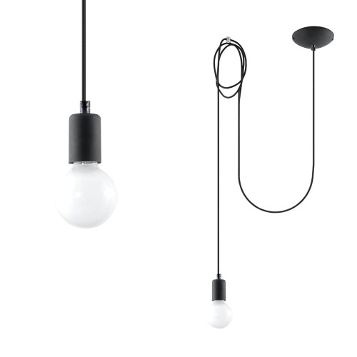 Lampa Wisząca EDISON 1 LONG Czarny SL.0369 SOLLUX