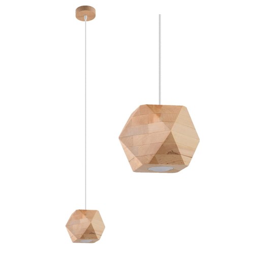 Lampa wisząca WOODY naturalne drewno GU10 1x40W IP20 SL.1011 SOLLUX