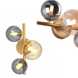 Kinkiet lampa ścienna Villa złoty/szary/bursztyn MB5918-3-EGN Zuma Line