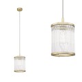 Lampa wisząca SERGIO ze złotymi elementami i szklanymi rurkami Zuma Line