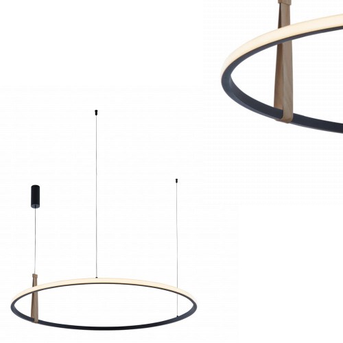 Lampa wisząca Claud czarny/drewno 22808-WOOD Zuma Line