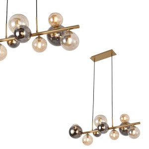 Lampa wisząca Villa złoty/szary/bursztynowy MD5918-10-EGN Zuma Line