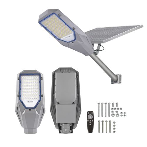 Lampa latarina solarna 200W lampa+solar na wysięgniku sterowanie pilotem