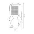 Lampa latarina solarna 200W lampa+solar na wysięgniku sterowanie pilotem