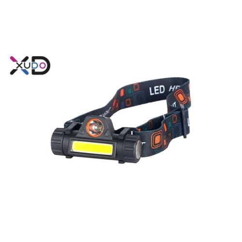 Latarka LED czołowa 1W COB + 1W LED aku XD-HH130 XUDO