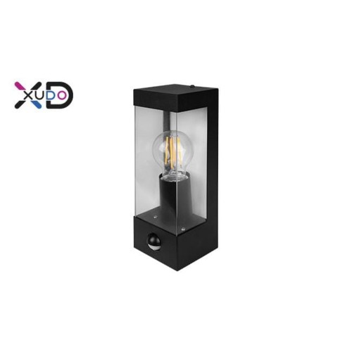 Kinkiet E27 LED IP44 PC PIR czarny XD-QA101S XUDO