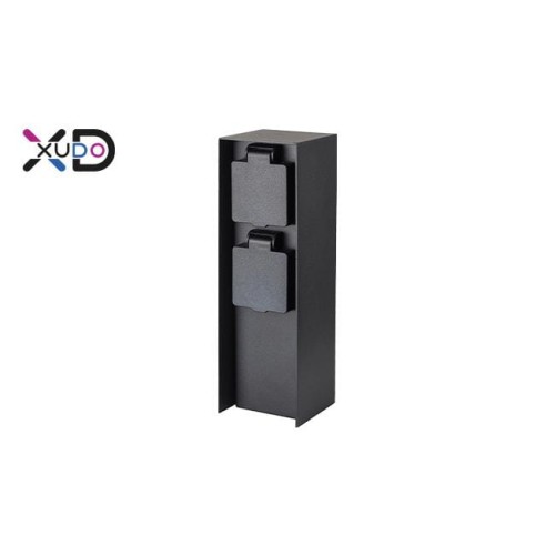 Słupek ogrodowy IP44 2x 230V Czarny  XD-QA110B XUDO