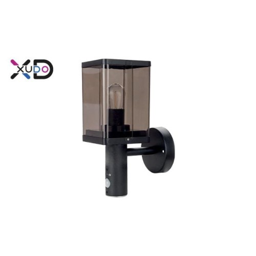 Kinkiet E27 LED IP44 Smoke PIR czarny XD-QA132S XUDO