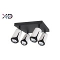 Kinkiet GU10 LED x4 biały+czarny kwadrat XD-IK274W XUDO