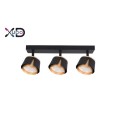Kinkiet GX53 LED x3 czarny+złoty XD-IK283B XUDO