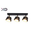 Kinkiet GX53 LED x3 czarny+złoty XD-IK283B XUDO
