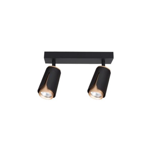 Kinkiet GU10 LED x2 czarny+złoty XD-IK262B XUDO