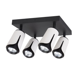 Kinkiet GU10 LED x4 biały+czarny kwadrat XD-IK274W XUDO