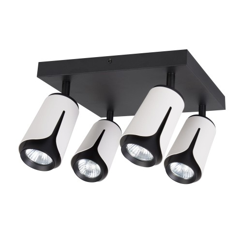 Kinkiet GU10 LED x4 biały+czarny kwadrat XD-IK274W XUDO