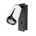 Kinkiet do czytania GU10 biały+czarnyUSB XD-IK270W XUDO