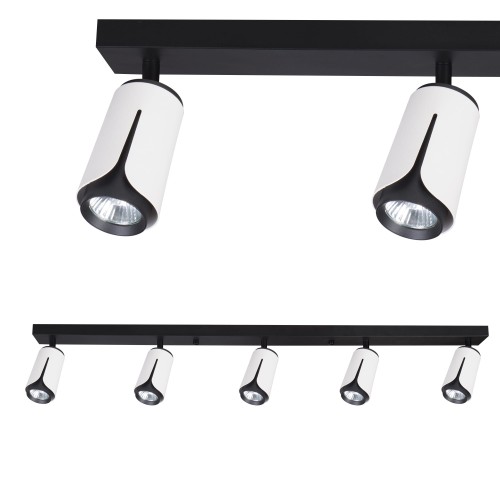 Kinkiet GU10 LED x5 biały+czarny XD-IK265W XUDO
