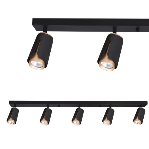 Kinkiet GU10 LED x5 czarny+złoty XD-IK265B XUDO