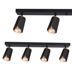Kinkiet GU10 LED x4 czarny+złoty XD-IK264B XUDO