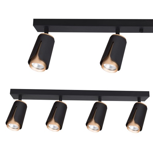 Kinkiet GU10 LED x4 czarny+złoty XD-IK264B XUDO