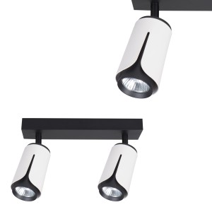 Kinkiet GU10 LED x2 biały+czarny XD-IK262W XUDO