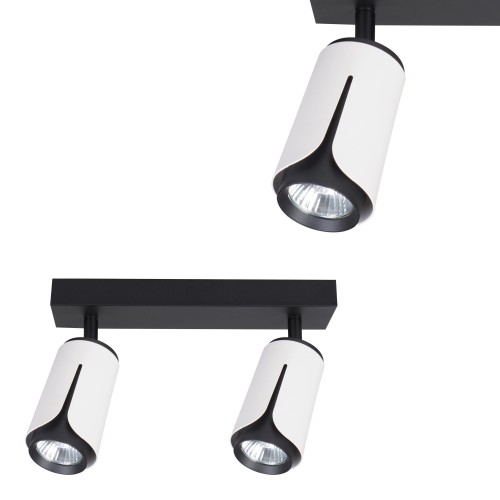 Kinkiet GU10 LED x2 biały+czarny XD-IK262W XUDO