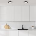 Plafon LED 18W okrągły czarny średnica 22cm do łazienki kotłowni IP65
