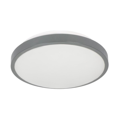 Plafon okrągły szary z mikrofalowym czujnikiem ruchu 2xE27 IP54 Orno 