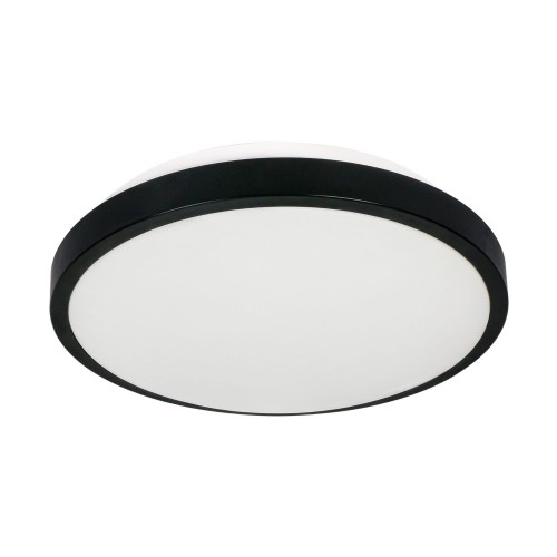 Plafon okrągły czarny z mikrofalowym czujnikiem ruchu 2xE27 IP54 Orno 