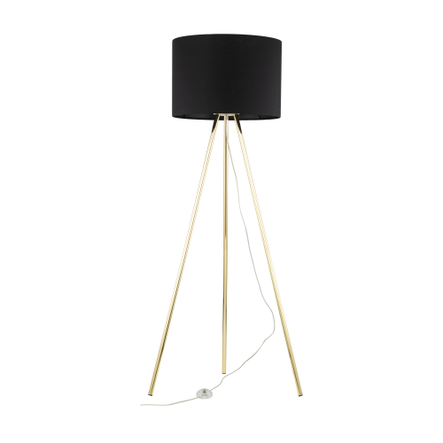 Lampa podłogowa trójnóg UMBERTO E27  Złoty, Czarny - klosz abażur 6635 TK Lighting