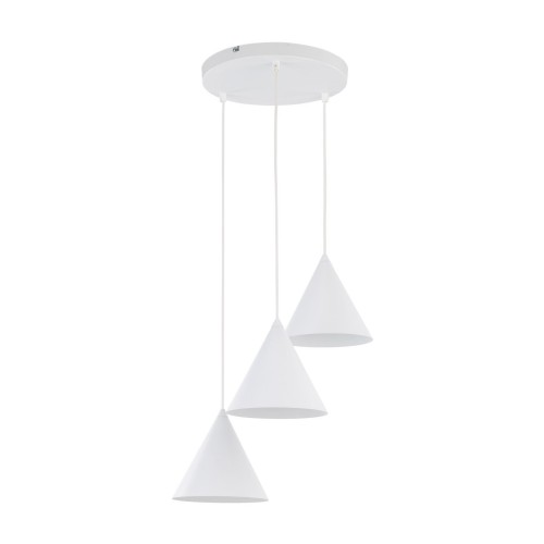 Lampa wisząca w stylu rustykalnym CONO E27  Biały - klosz stal lakierowana 10012 TK Lighting