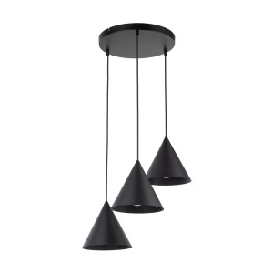 Lampa wisząca potrójna CONO E27  Czarny - klosz stal lakierowana 10067 TK Lighting