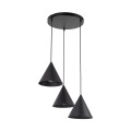 Lampa wisząca potrójna CONO E27  Czarny - klosz stal lakierowana 10067 TK Lighting