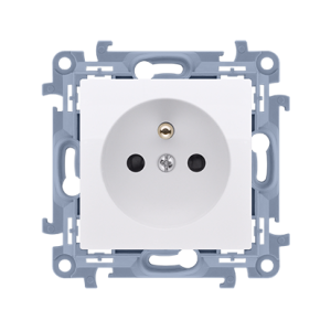 Gniazdo pojedyncze z uziemieniem 230V zaciski śrubowe białe CGZ1.01/11 Simon10