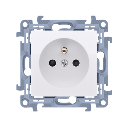 Gniazdo pojedyncze z uziemieniem 230V zaciski śrubowe białe CGZ1.01/11 Simon10