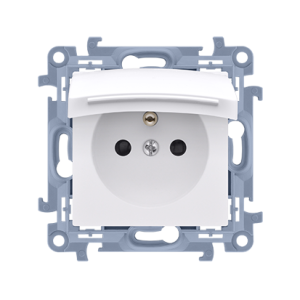 Gniazdo pojedyczne z klampką i uszczelką Ip44 białe CGZ1B.01/11 Simon10