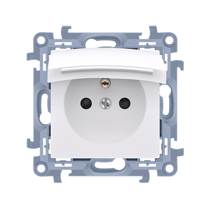 Gniazdo pojedyczne z klampką i uszczelką Ip44 białe CGZ1B.01/11 Simon10