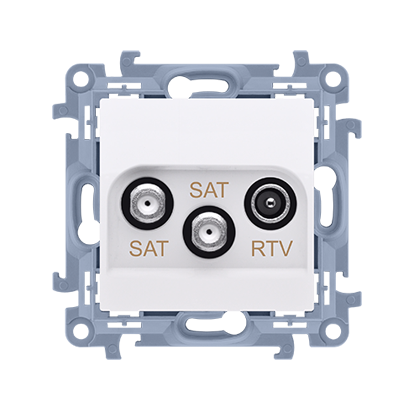 Gniazdo antenowe SAT-SAT-RTV satelitarne podwójne białe CASK2.01/11 Simon10