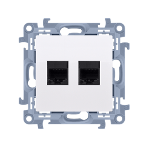 Gniazdo komputerowe podwójneRJ45 białe kat. 6 C62.01/11 Simon10