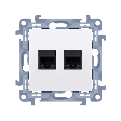 Gniazdo komputerowe podwójneRJ45 białe kat. 6 C62.01/11 Simon10