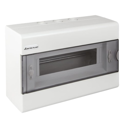 Rozdzielnia rozdzielnica natynkowa 12 modułów drzwi dymione tworzywo SRN-12