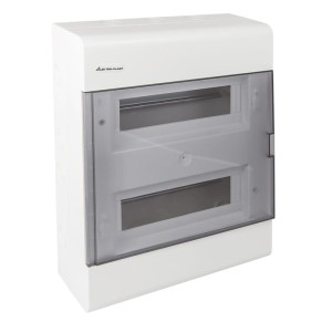 Rozdzielnia rozdzielnica natynkowa 24 modułów drzwi dymione tworzywo SRN-24