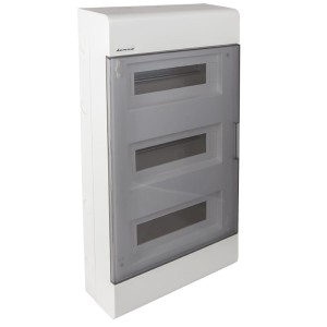 Rozdzielnia rozdzielnica natynkowa 36 modułów drzwi dymione tworzywo SRN-36