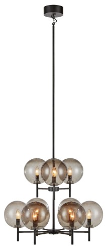 Lampa wisząca CROWN 9L 107921 czarny/przydymiony Markslojd